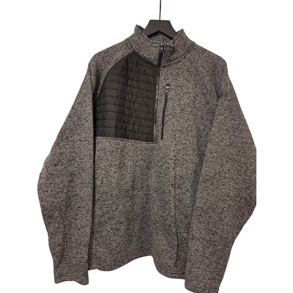 NRA CWP 2XL Men's Gray Quilted Fleece 1/4 Zip Pullover Sweatshirt